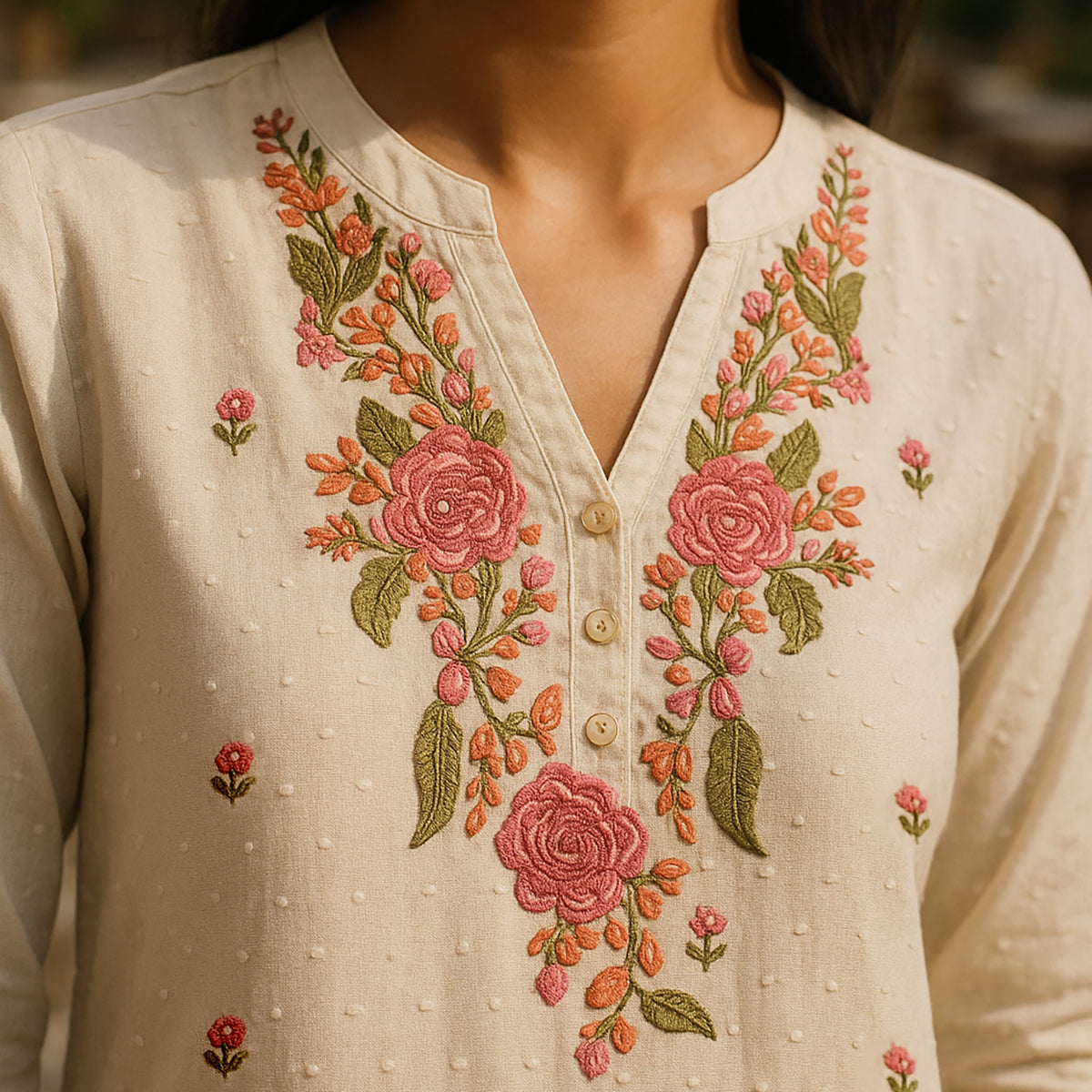 White Pink Straight Suit Set with Dupatta