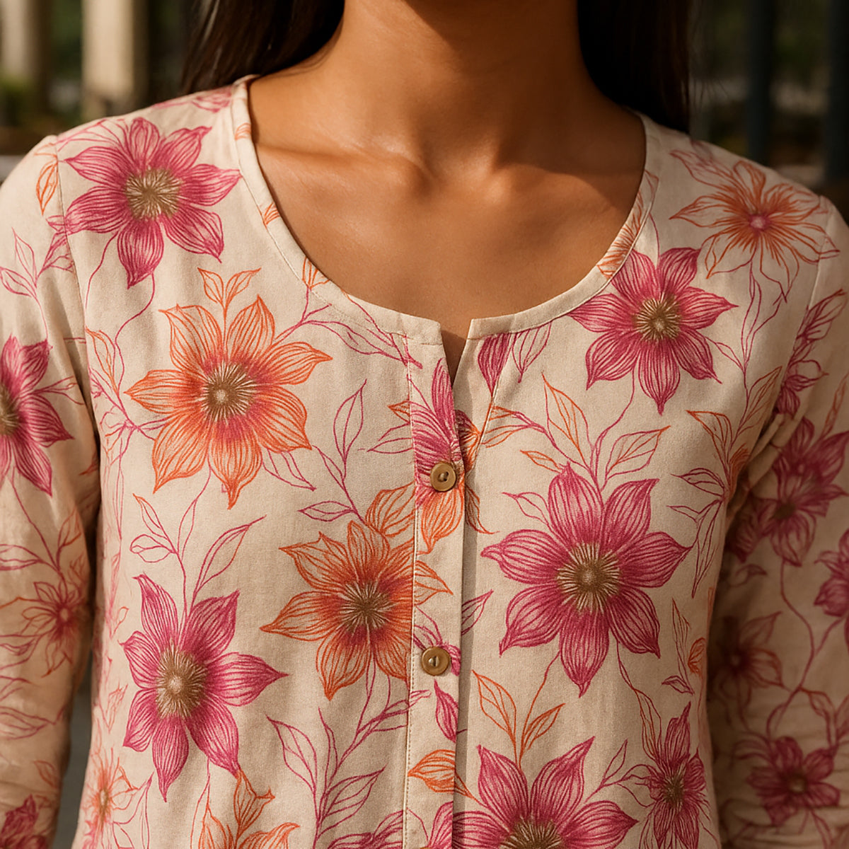 Pink White A-Line Kurta Pant Co-ord Set
