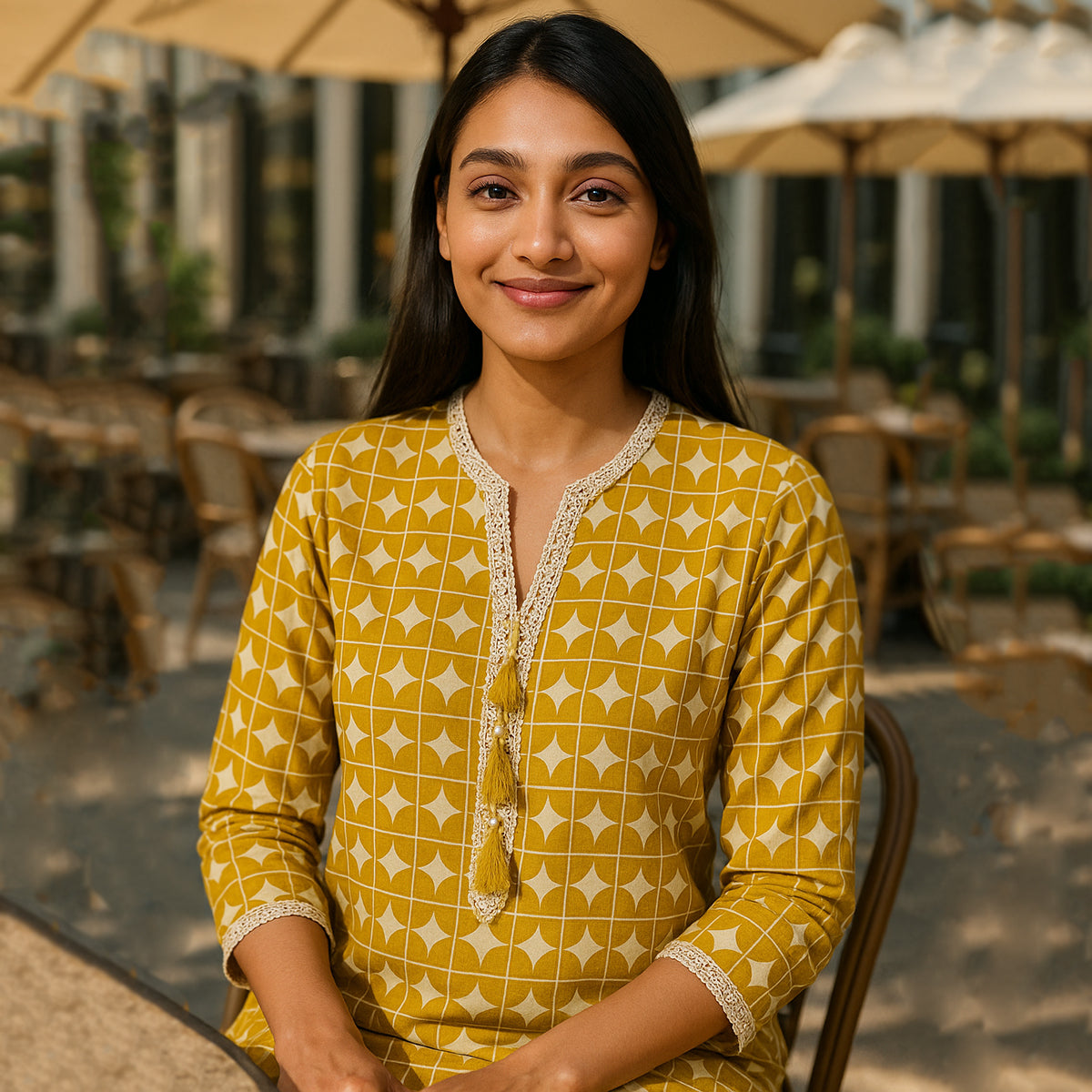 Yellow Straight Suit Set with Dupatta